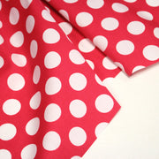 Tissu de coton rouge magenta à pois blancs 19mm - COLLECTION POLKA DOT - TissusPapi.com