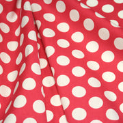Tissu de coton rouge magenta à pois blancs 19mm - COLLECTION POLKA DOT - TissusPapi.com