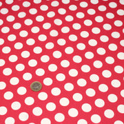 Tissu de coton rouge magenta à pois blancs 19mm - COLLECTION POLKA DOT - TissusPapi.com
