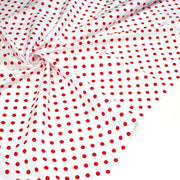 Tissu coton blanc à pois rouges 7mm - COLLECTION POLKA DOT - TissusPapi.com