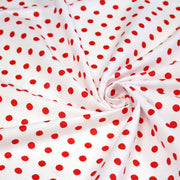 Tissu coton blanc à pois rouges 7mm - COLLECTION POLKA DOT - TissusPapi.com