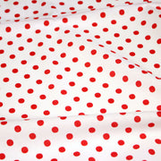 Tissu coton blanc à pois rouges 7mm - COLLECTION POLKA DOT - TissusPapi.com