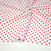 Tissu coton blanc à pois rouges 7mm - COLLECTION POLKA DOT - TissusPapi.com