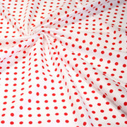Tissu coton blanc à pois rouges 7mm - COLLECTION POLKA DOT - TissusPapi.com