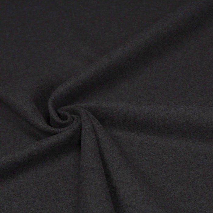 Tissu drap de laine gris anthracite uni - Fabrication italienne