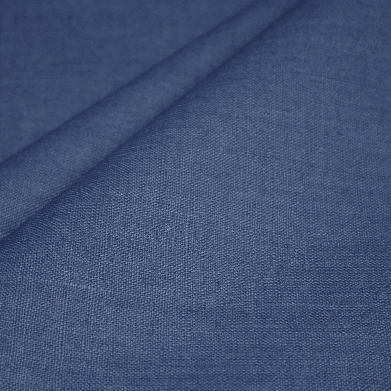 Tissu lin enduit : bleu de Jouy, gris blanc - OEKO - TEX - TissusPapi.com