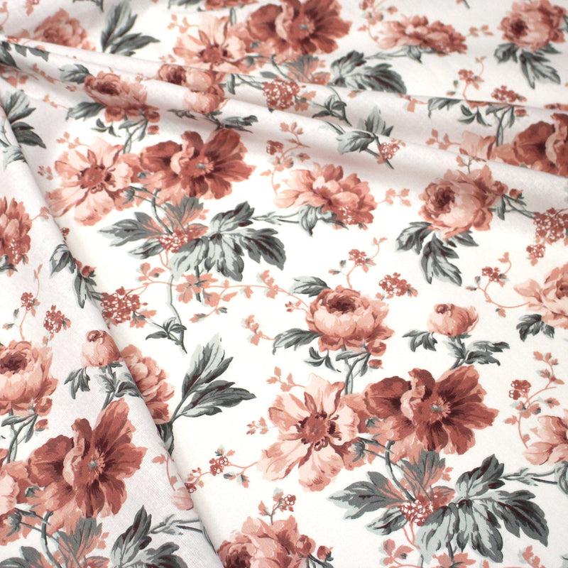 Tissu cotonnade ROSEWOOD, motif britannique fleuri, nombreuses couleurs - OEKO - TEX STANDARD 100 - TissusPapi.com