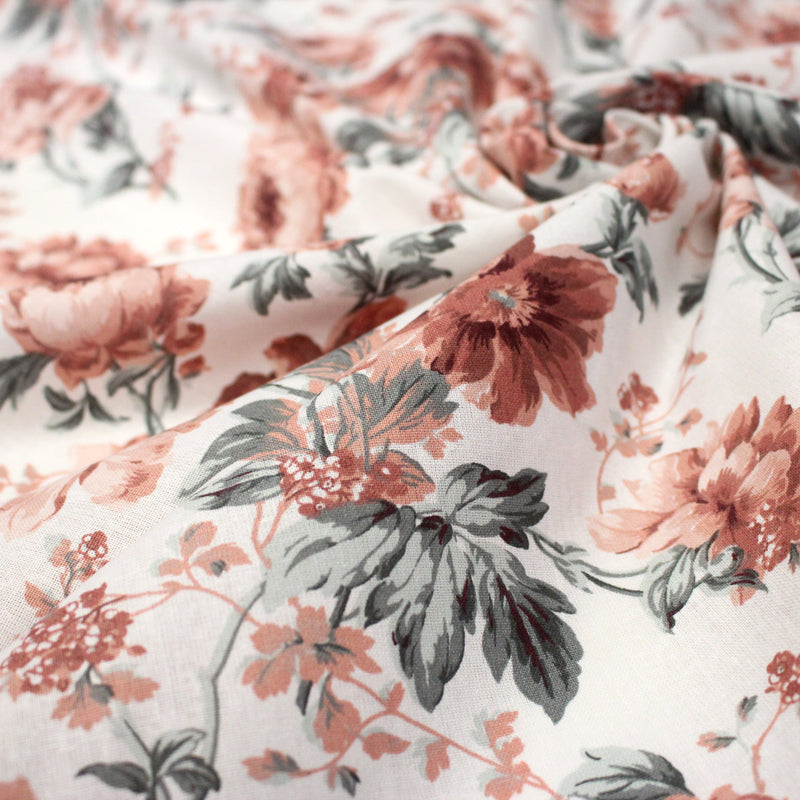 Tissu cotonnade ROSEWOOD, motif britannique fleuri, nombreuses couleurs - OEKO - TEX STANDARD 100 - TissusPapi.com