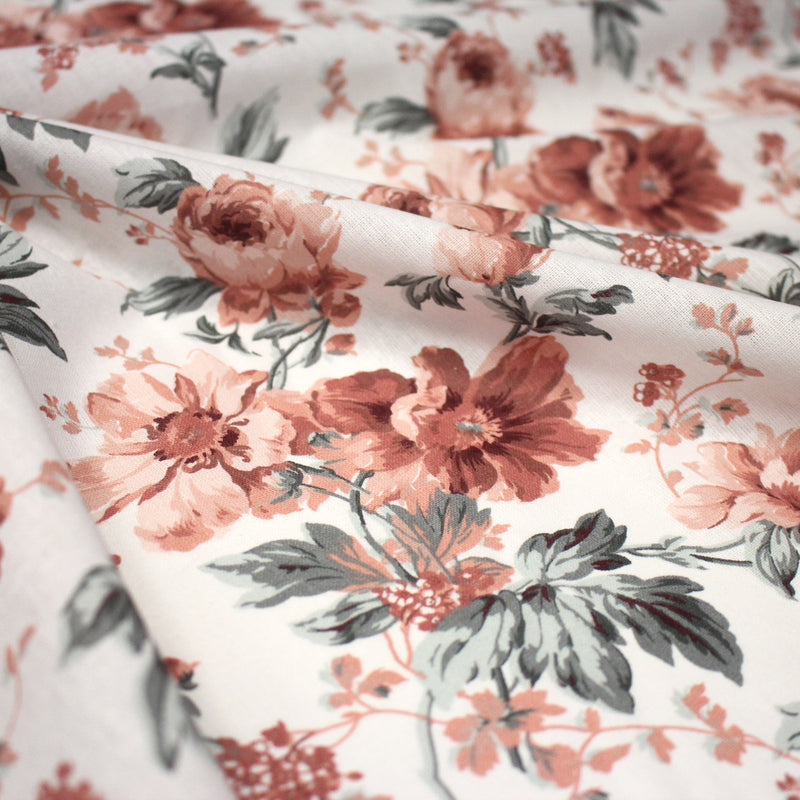 Tissu cotonnade ROSEWOOD, motif britannique fleuri, nombreuses couleurs - OEKO - TEX STANDARD 100 - TissusPapi.com