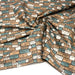 Tissu popeline coton, les valises & malettes, tons ocres & bleus - Collection VOYAGE - TissusPapi.com