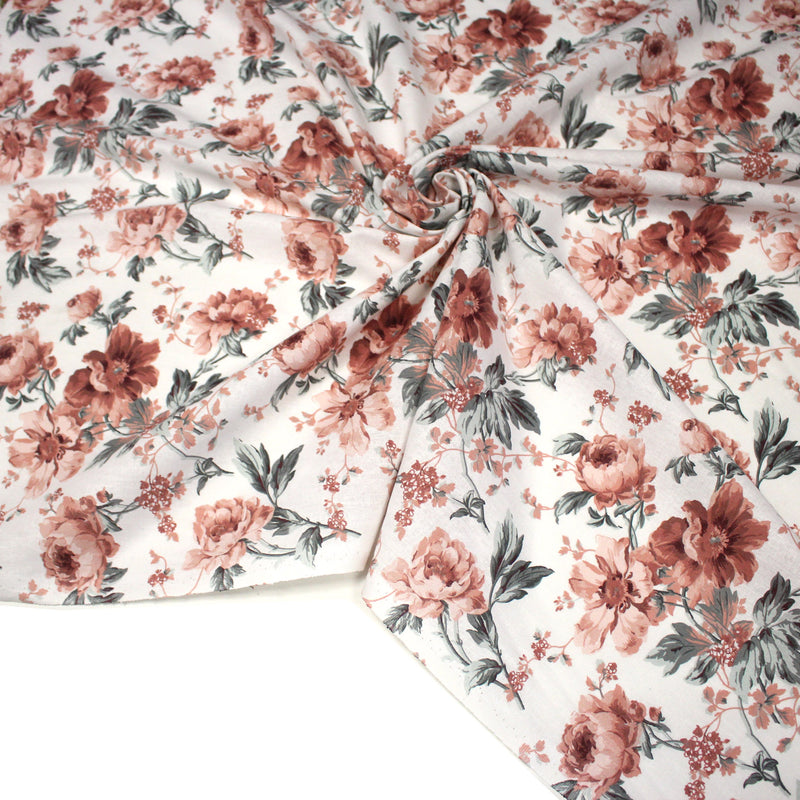 Tissu cotonnade ROSEWOOD, motif britannique fleuri, nombreuses couleurs - OEKO - TEX STANDARD 100 - TissusPapi.com