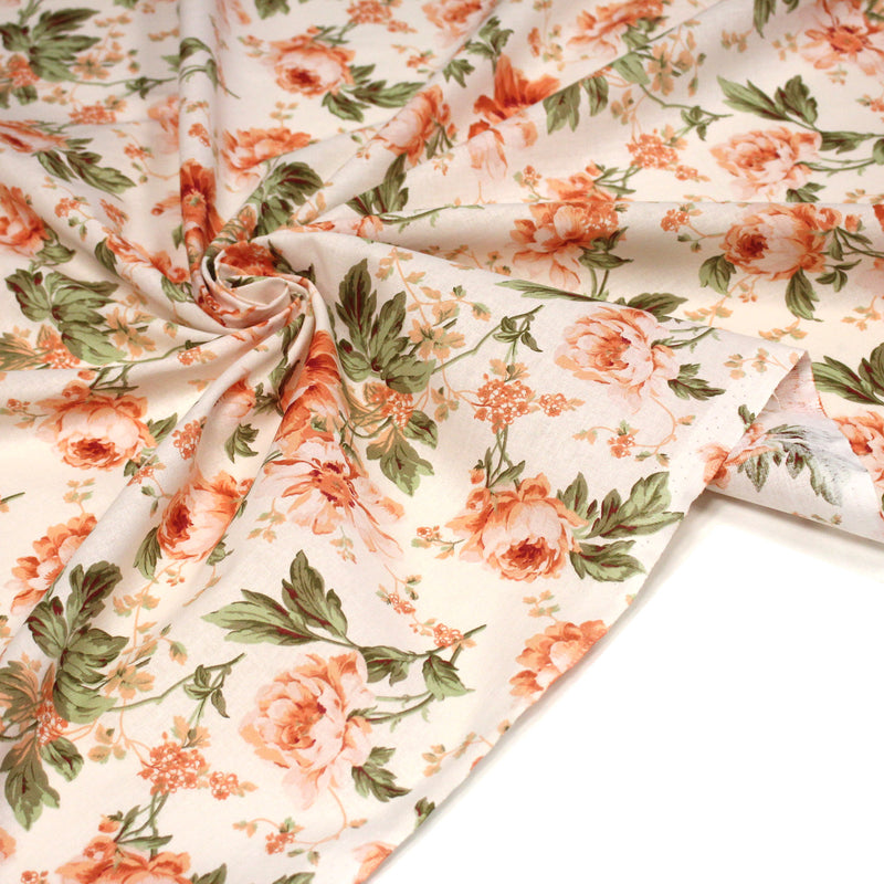 Tissu cotonnade ROSEWOOD, motif britannique fleuri, nombreuses couleurs - OEKO - TEX STANDARD 100 - TissusPapi.com