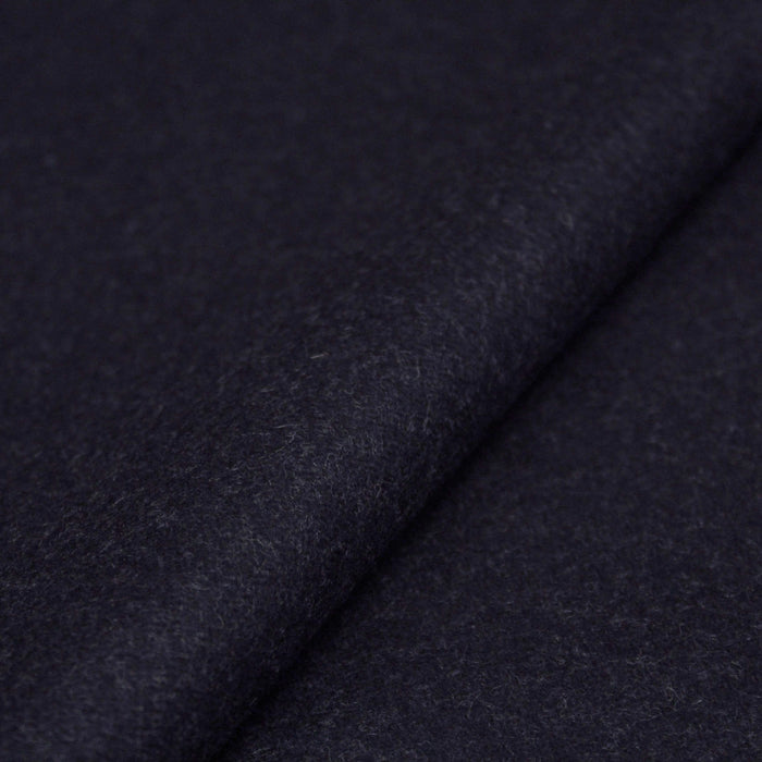 Tissu drap de laine bleu nuit uni - Fabrication italienne