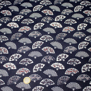 Tissu cotonnade LES EVENTAILS japonais : rouge ou bleu - OEKO - TEX - TissusPapi.com