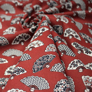 Tissu cotonnade LES EVENTAILS japonais : rouge ou bleu - OEKO - TEX - TissusPapi.com
