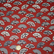 Tissu cotonnade LES EVENTAILS japonais : rouge ou bleu - OEKO - TEX - TissusPapi.com