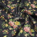 Tissu popeline coton gris aux fleurs roses et jaunes - Collection britannique - TissusPapi.com