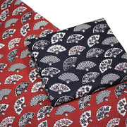 Tissu cotonnade LES EVENTAILS japonais : rouge ou bleu - OEKO - TEX - TissusPapi.com