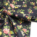 Tissu popeline coton gris aux fleurs roses et jaunes - Collection britannique - TissusPapi.com