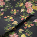 Tissu popeline coton gris aux fleurs roses et jaunes - Collection britannique - TissusPapi.com
