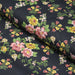 Tissu popeline coton gris aux fleurs roses et jaunes - Collection britannique - TissusPapi.com