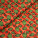 Tissu popeline coton rayures rouges & corail, petites pastèques vertes, collection SICILIA - TissusPapi.com