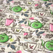 Tissu popeline coton, TEATIME : théières et tasses de thé, écru, rose & vert - TissusPapi.com