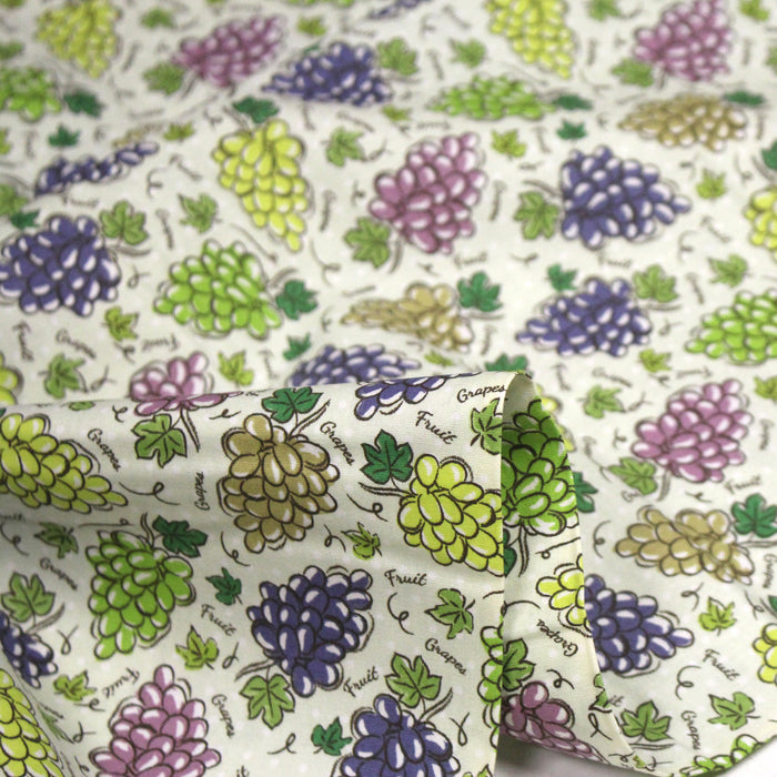 Tissu popeline coton Les grappes de raisin, collection SICILIA - TissusPapi.com