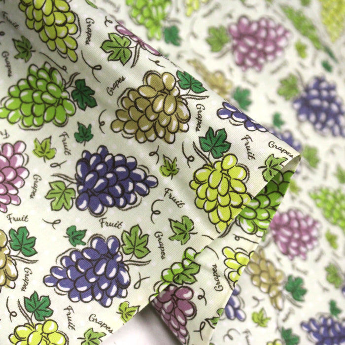 Tissu popeline coton Les grappes de raisin, collection SICILIA - TissusPapi.com