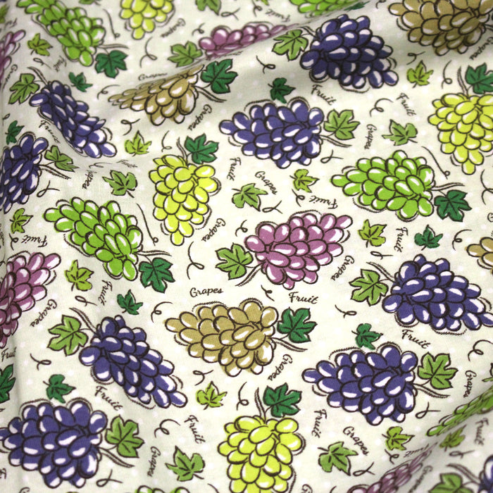 Tissu popeline coton Les grappes de raisin, collection SICILIA - TissusPapi.com