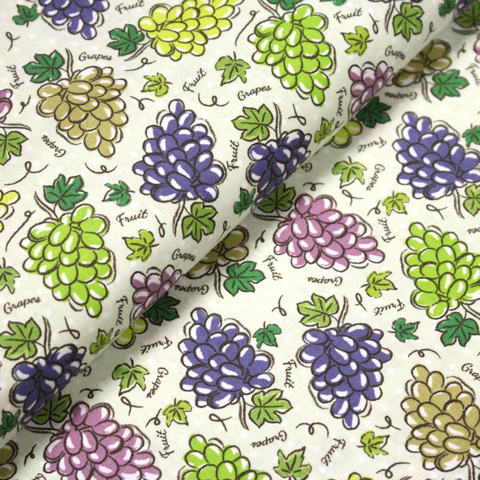 Tissu popeline coton Les grappes de raisin, collection SICILIA - TissusPapi.com
