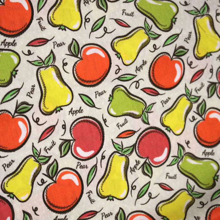 Tissu popeline coton Pommes et poires, collection SICILIA - TissusPapi.com