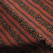 Tissu coton demi-natté LEOPARD & rayures : fond lin ou fond sienne chocolat - OEKO-TEX STANDARD 100 - TissusPapi.com