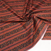 Tissu coton demi-natté LEOPARD & rayures : fond lin ou fond sienne chocolat - OEKO-TEX STANDARD 100 - TissusPapi.com