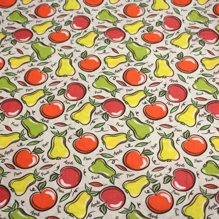 Tissu popeline coton Pommes et poires, collection SICILIA - TissusPapi.com