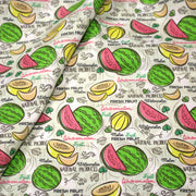 Tissu popeline coton Pastèques et melons, collection SICILIA - TissusPapi.com