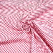 Tissu cotonnade blanc aux carreaux roses - TissusPapi.com