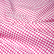 Tissu cotonnade blanc aux carreaux roses - TissusPapi.com