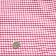 Tissu cotonnade blanc aux carreaux roses - TissusPapi.com