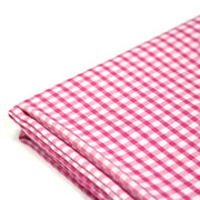 Tissu cotonnade blanc aux carreaux roses - TissusPapi.com