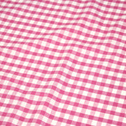 Tissu cotonnade VICHY rose fuchsia & blancs, carreaux 8mm - TissusPapi.com