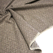 Tissu lainage tweed chevrons taupe à pois bleus - Fabrication italienne - TissusPapi.com