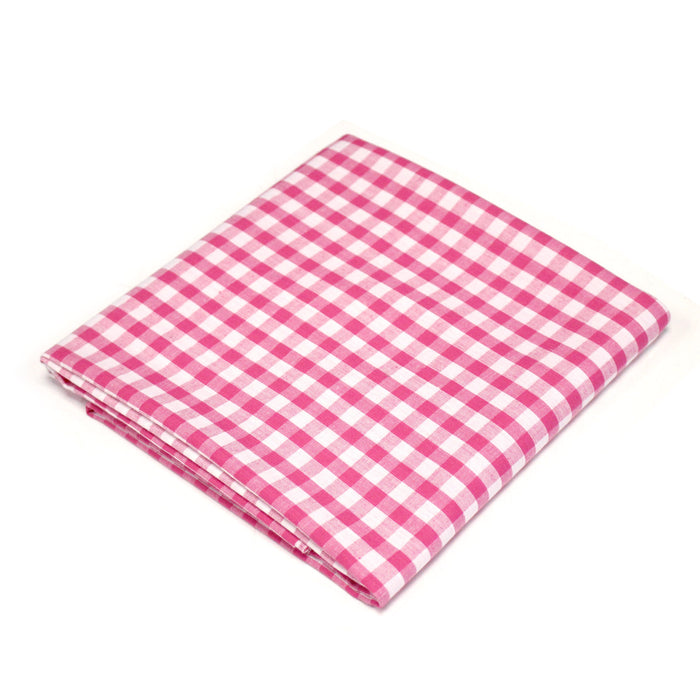 Tissu cotonnade VICHY rose fuchsia & blancs, carreaux 8mm