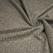 Tissu lainage tweed chevrons taupe à pois bleus - Fabrication italienne - TissusPapi.com