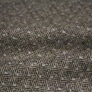 Tissu lainage tweed chevrons taupe à pois bleus - Fabrication italienne - TissusPapi.com