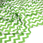 Tissu cotonnade, chevrons verts et blancs - TissusPapi.com