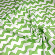 Tissu cotonnade, chevrons verts et blancs - TissusPapi.com