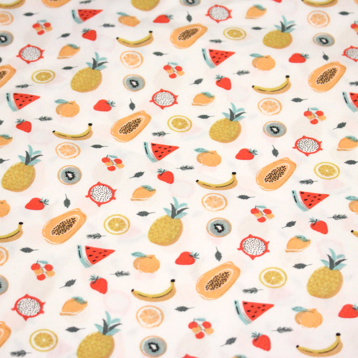 Tissu popeline coton les mini fruits d'été, collection SICILIA - TissusPapi.com