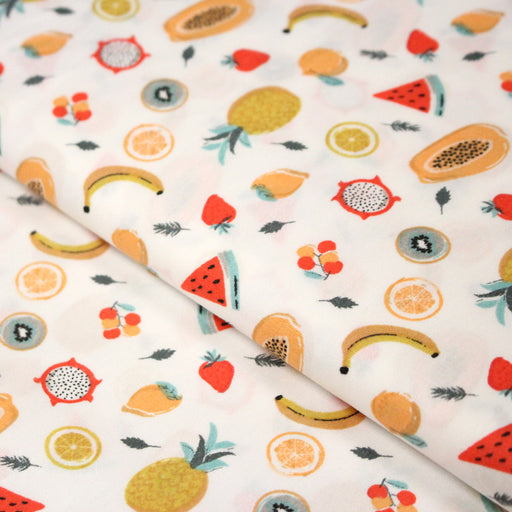 Tissu popeline coton les mini fruits d'été, collection SICILIA - TissusPapi.com
