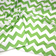Tissu cotonnade, chevrons verts et blancs - TissusPapi.com